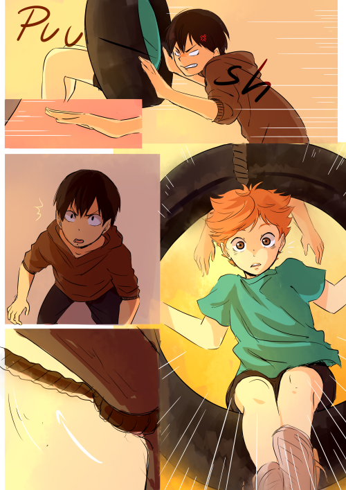 k-a-r-o-1221:  Fly high… @kagehinaexchange For No. 179, who said “kagehina   tire swing“… You knew what you were getting into :’D I casted some spells and it’s actually before midnight! Sorry for the rushed drawings! Merry Christmas and Happy