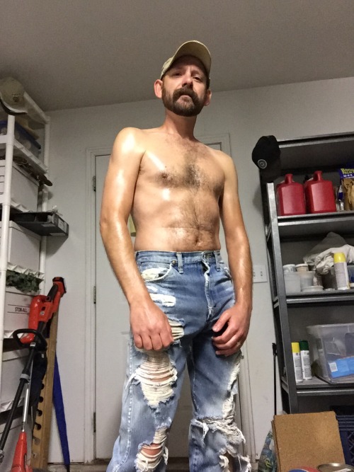 Porn Pics stacheman76:  Torn jeans  Such a fucking