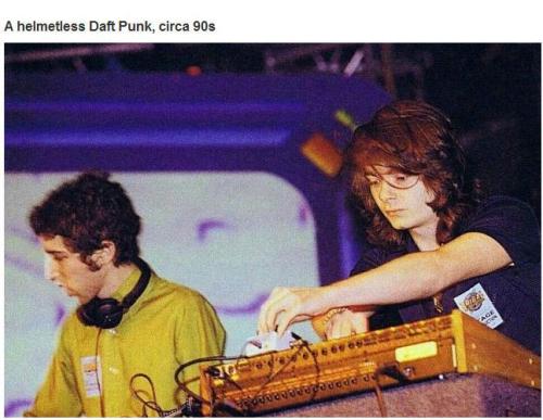 yo-dawg-nice:ndiecity: toneburst: Daft Punk without helmets, 1992 Where are all their wires