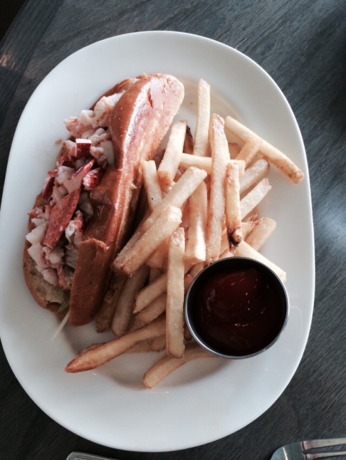 Lunch! Lobster roll and pineapple gazpacho! Yuuuuuuum