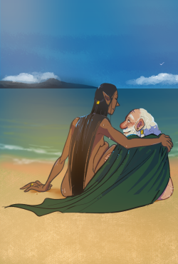 papermulberry:  Gigolas Week - Day 5: The Undying Lands - I REFUSE to believe that gimli and legolas didnt have some good days after they sailed i refuse and thus happy old couple in the sun while legolas tells gimli how lovely legolas finds gimli’s