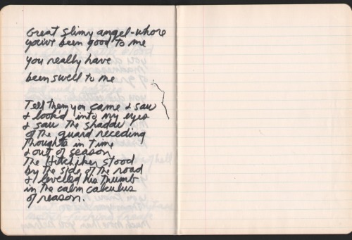 Jim Morrison, Paris Journal, written shortly before his death in July 1971. Via reccordmecca“The ent