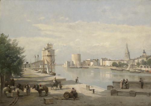 El Puerto de la Rochelle por Corot, 1851.