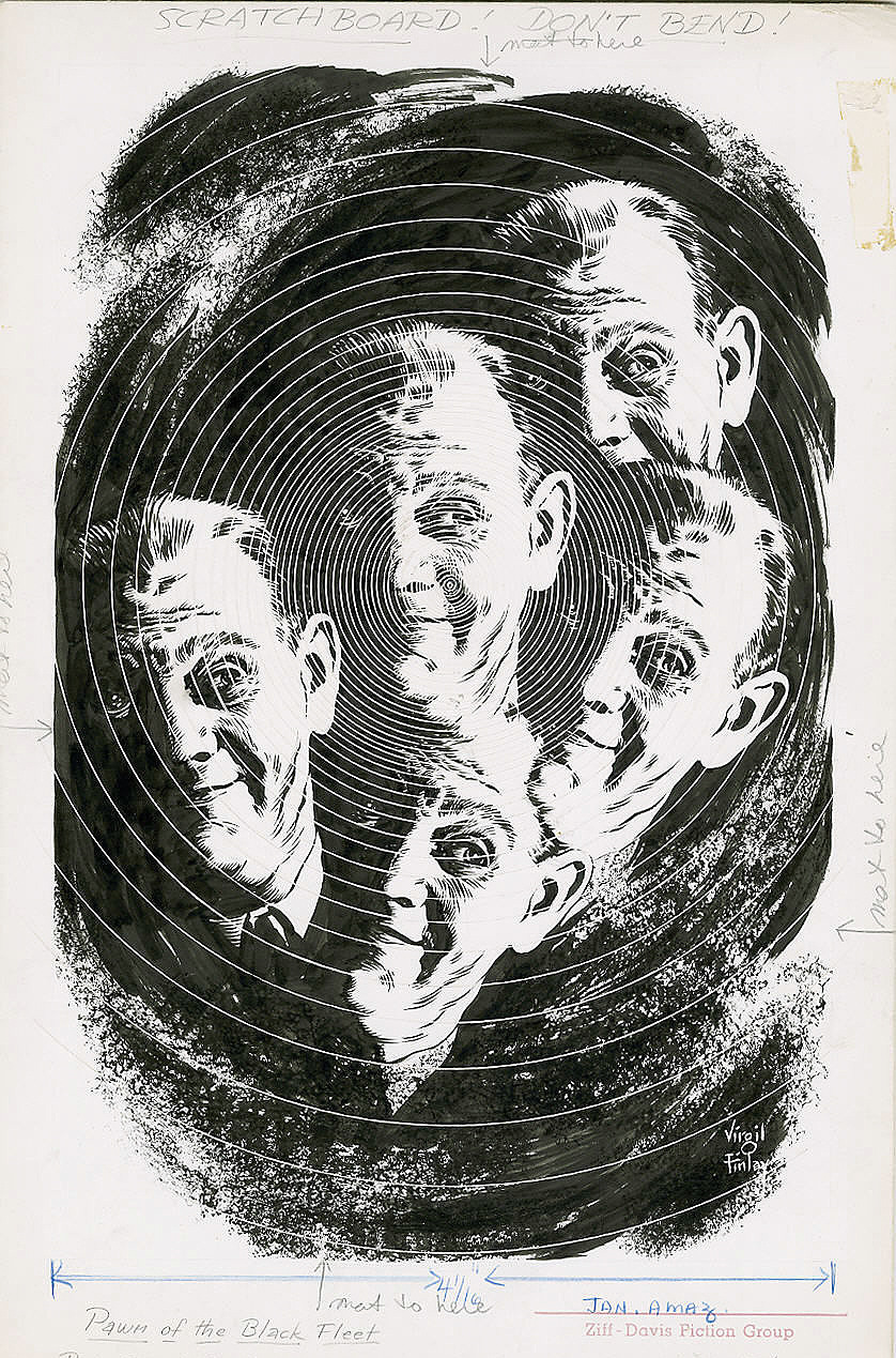 brianmichaelbendis:  Original scratchboard illustration by Virgil Finlay from Mark