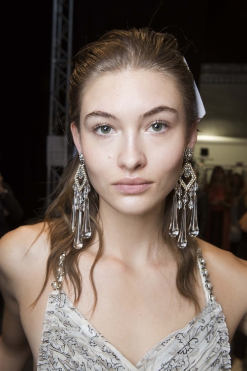 Grace Elizabeth at the Etro show during Milan Fashion Week. 