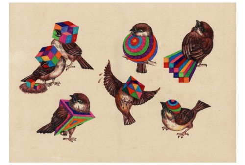 joylesseuphoria: redlipstickresurrected: Chai Mi aka Penny Chai aka 柴觅 (Chinese, b. 1985, Beijing, China) - Birds, 2013  Drawings  @hypnophilic 