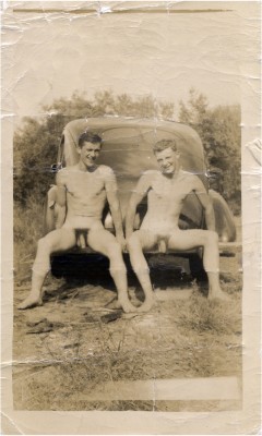 funnakedguys2: Vintage naked friends ;) Check out FunNakedGuys.com! New content every day! 13,000  posts and growing ;) Does seducing straight men turn you on? Read tales of first time gay experiences here 