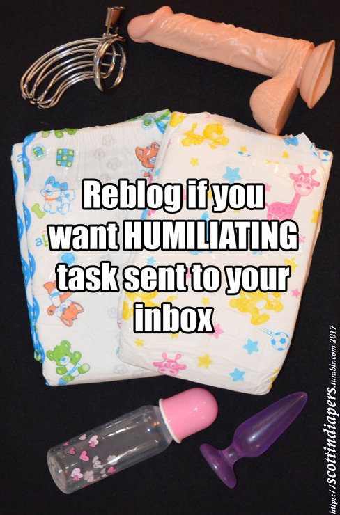 scottindiapers: Reblog if you want HUMILIATING task sent to your inbox