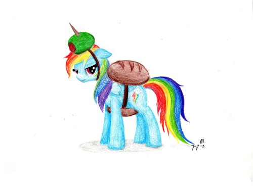 fluttershai:  Rainbow Sandwich by ~AlicornNinja  >w< Wat.
