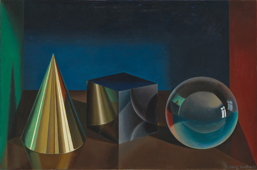 Niklaus Stoecklin, Die drei Körper, 1927/32. Oil on wood. © Kunstmuseum Winterthur Exhibition Wunderbar, 2012