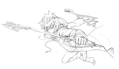 wenqart:  Roxas. Might colour it later? Idk how to colour lineart XDIf anyone wants to colour it, feel free. 