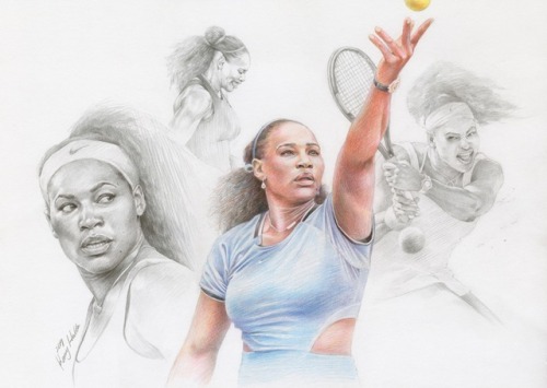 TENNIS #6.Halla Kang &amp; Agent89 (http://www.agent89.kr)Colored pencil 세레나 윌리엄스 (Serena Williams)