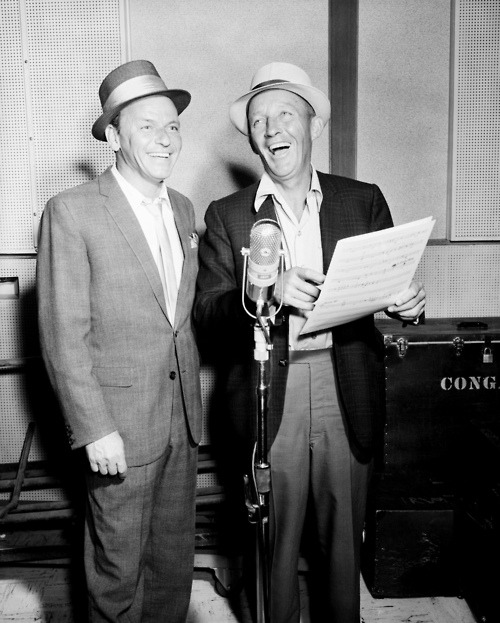 foreverfranksinatra:  Frank photographed with Bing Crosby. 