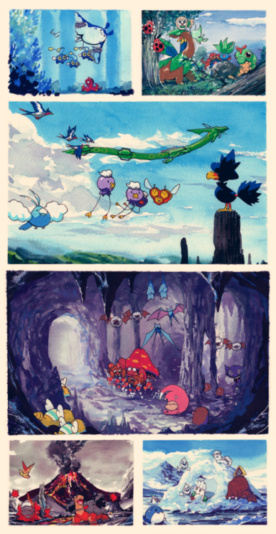 eiffelart:my recent pokemon painting series! (: prints available here