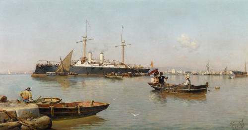 Guillermo Gómez Gil - Vista del puerto de Málaga - 1896 