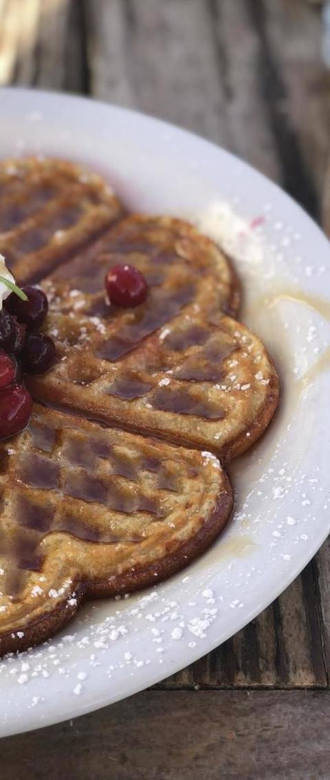Belgium Waffles With Syrup And Vanilla Ice Cream - Waffle Recipe