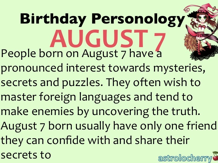 Astrolocherry — Birthday Personology August 7 Sun: Leo Ruling...