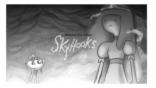 Skyhooks (Elements Pt. 1) - title carddesigned and painted by Benjamin Anderspremieres Monday, April 24th at 7:30/6:30c on Cartoon Network