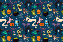 Obsessedwithskulls:  Halloween Pattern By Ashley Odell.https://Www.facebook.com/Ashleycharleneillustrations