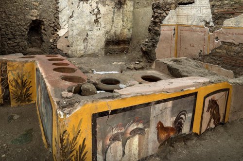 blackiochronicles:Remains of an ancient thermopolium - read: Roman takeaway joint - recently uncover