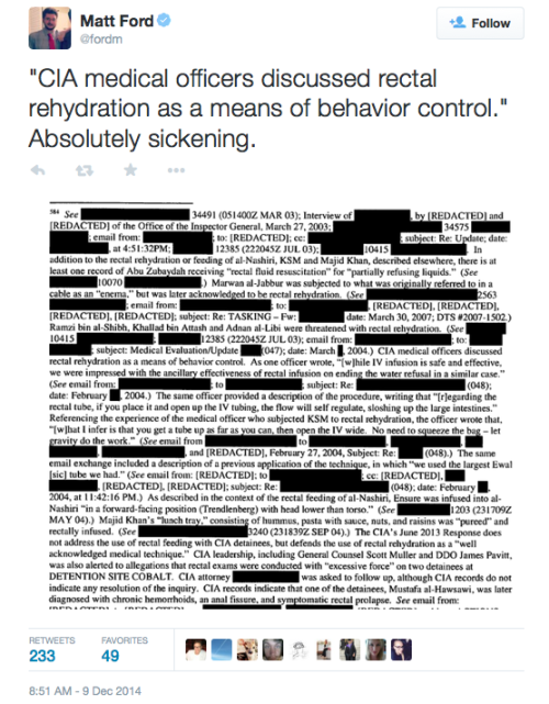 descentintotyranny:  Horrifying revelations drip out as media continues to go through Senate Torture Report 12/9/14 