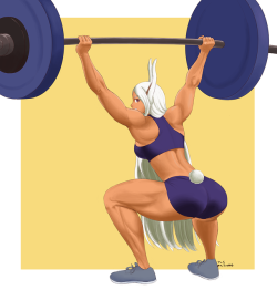 terra-squalus:  request on /a/ for miruko doin some lifting (originally was supposed to  be a squat but changed it up a tiny bit) good to finally have miruko’s  real colors!   