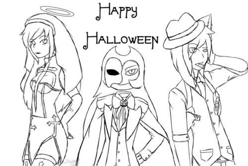 ooc|| Most likely gunna color later when not lazybut ; v ;/ Happy Halloween all from the Fashionista