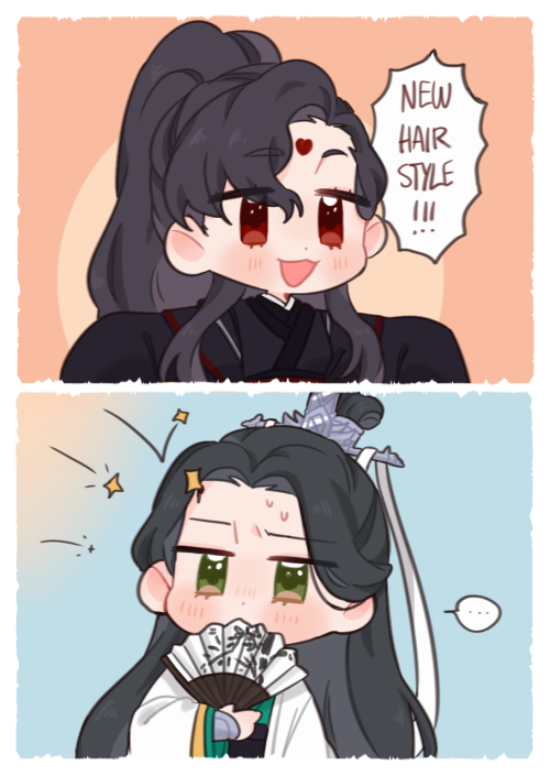 mimi-r8-here:Binghe’s fluffy hair is all I care about recently,,,, so soft,,,, wanna touch,,,, 