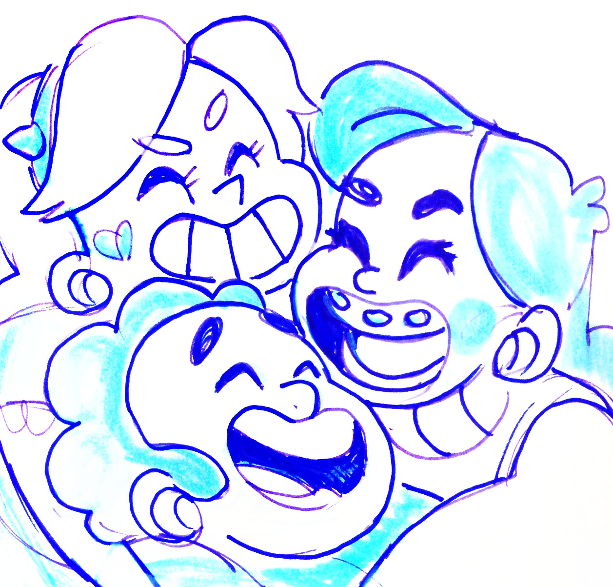 emicago:  winding down w some sloppy doodles of my star kids \m/ 