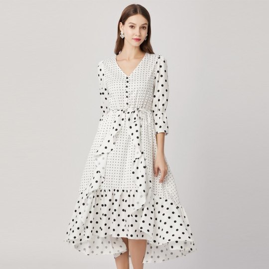 US $29.12 |New Boho Polka Dot Print Ruffles Long... - Vika Star