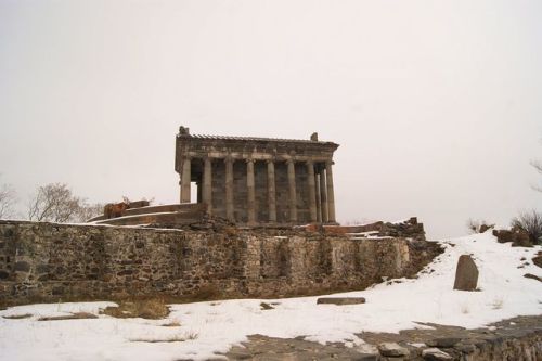 historyfilia:  Temple of Garni, Armenia  The structure was probably built by king Tiridates I in the first century AD as a temple to the sun god Mihir. After Armenia’s conversion to Christianity in the early fourth century, it was converted into