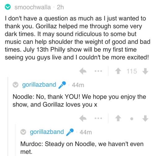 madmaxyuriroad: The gorillaz AMA is fucking incredible