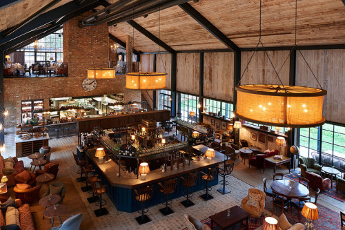 {London-based firm Michaelis Boyd recently renovated the Soho Farmhouse in Oxfordshire. The interior