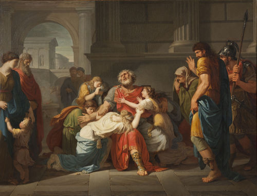 The Blind Oedipus Commending His Children to the Gods by Bénigne Gagneraux (1784)