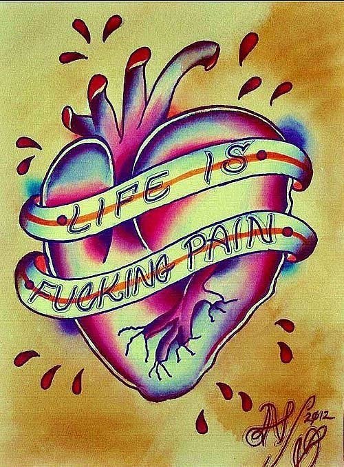 XXX dubuddha-tattoo:  (via Pain Heart Tattoo photo
