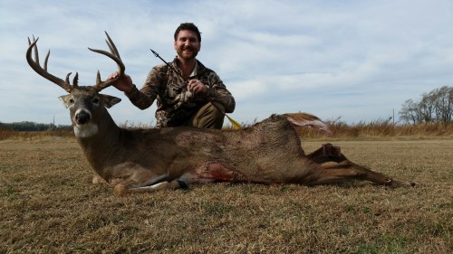 Big Kansas whitetail buck. Weighed in at 280 pounds. That is only one cooler of meat, had another.