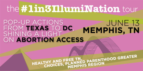 Let&rsquo;s shine a light on abortion rights. Be sure to #LookUp #Memphis TONIGHT! #1in3Ill