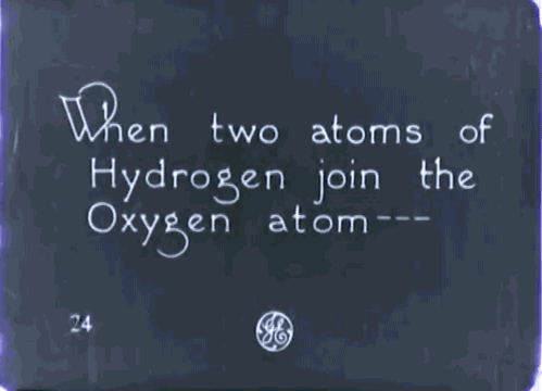 generalelectric:The composition of a water molecule explained in “Beyond the Microscope,” a GE scien