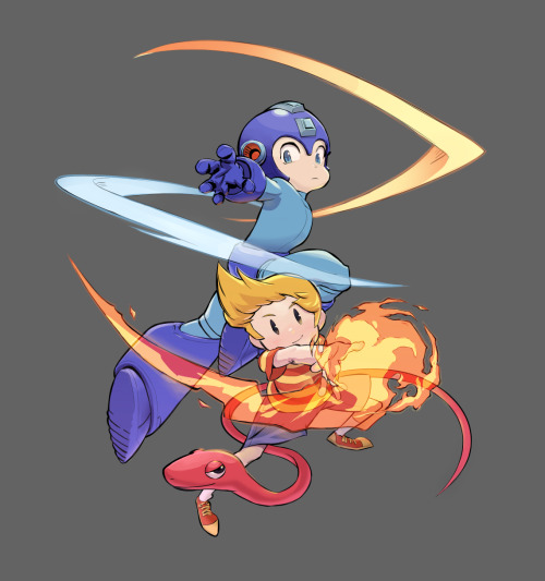 A picture I did for me and my team mate! We’re gonna play Lucas an Mega Man in Smash 4 doubles