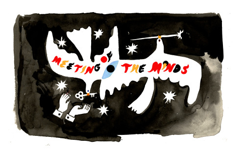 Meeting of the Minds final title card and sketches by Kris Chao