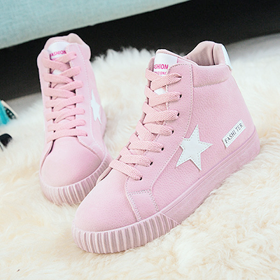 pinkune:Lace Up Flat Casual Shoes 