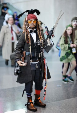 mitchwagner:  New York Comics Con attendee cosplays as every Johnny Depp character at once. 