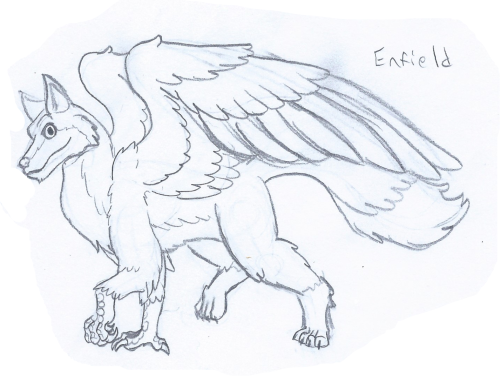 A few chimeras, for funsies:Enfield - one of the more obscure heraldic beasts, which is weird becaus