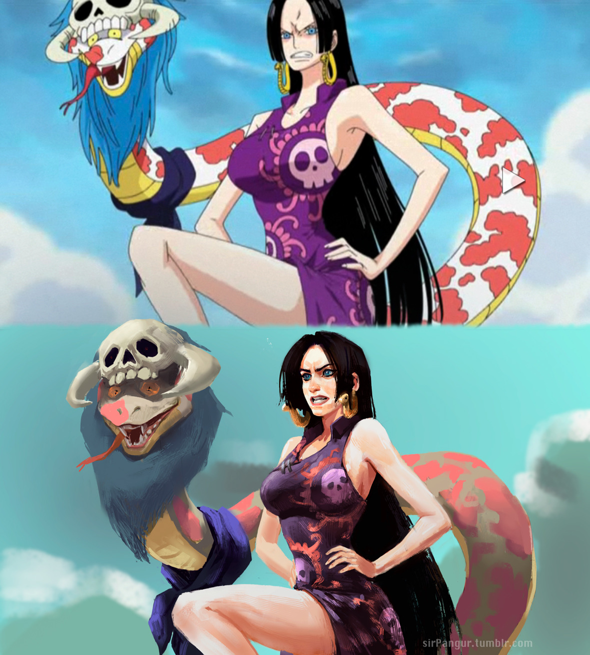 sirpangur: 2nd screencap redraw, and again One Piece ) Wanted to practice different