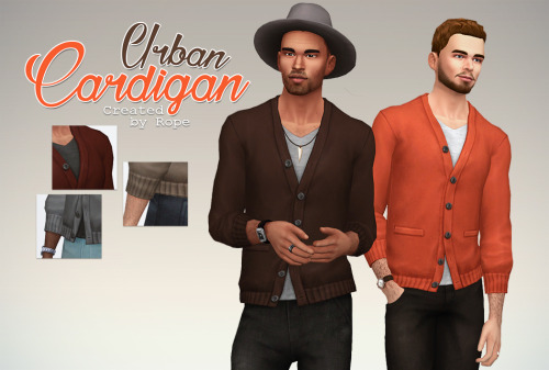 simsontherope: Urban Cardigan for the Sims 4.I’m not sure I will be able to save much clothes 