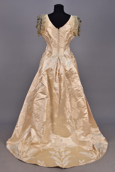 Historical Dress - WORTH TRAINED and BEADED SILK BALL GOWN, 1887