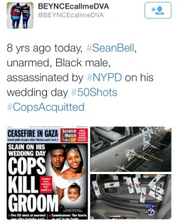 atane:  8 years ago today, the NYPD murdered Sean Bell. 