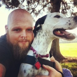 basixinstinkt:  Happy at the park with one of my babies! #lifewithdogs #dog #dogs #englishpointer #pointer #bear #beard #cute #pretty #happy  (at Waterworth Park)