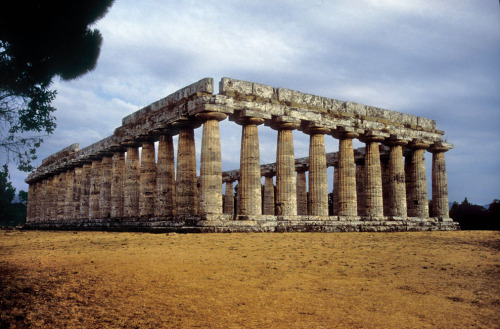 thouartredrose:Temple of Hera I, Paestum, Italy. c. 550 BCEArchaic, Doric Temple.