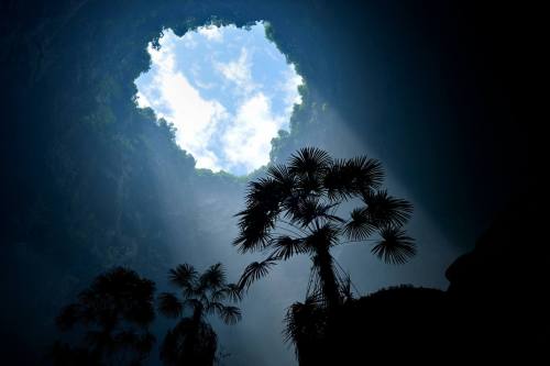 Porn Pics sixpenceee:  Inside a sinkhole in the mountainous